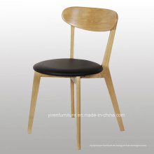 Alta silla de café de madera sólida Quanlity con asiento suave